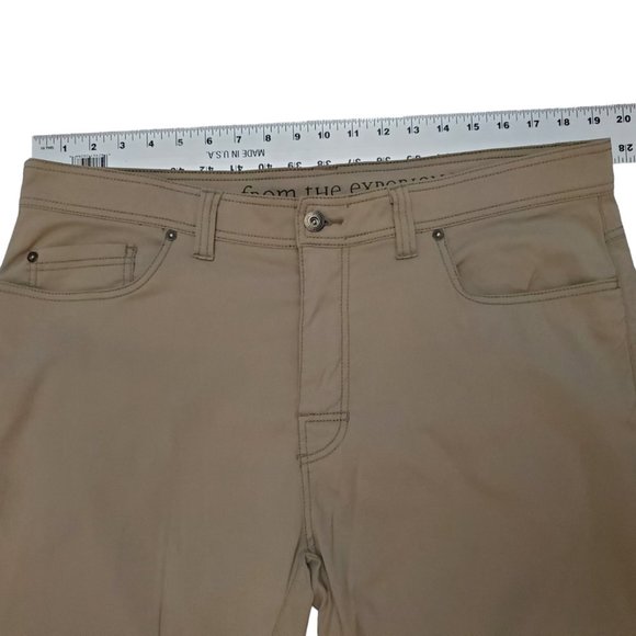 prAna Slim Fit 38x32 (Meas 38x27 11.5") Beige Outdoor Hiking *Hemmed* Pants A17 - Picture 3 of 9